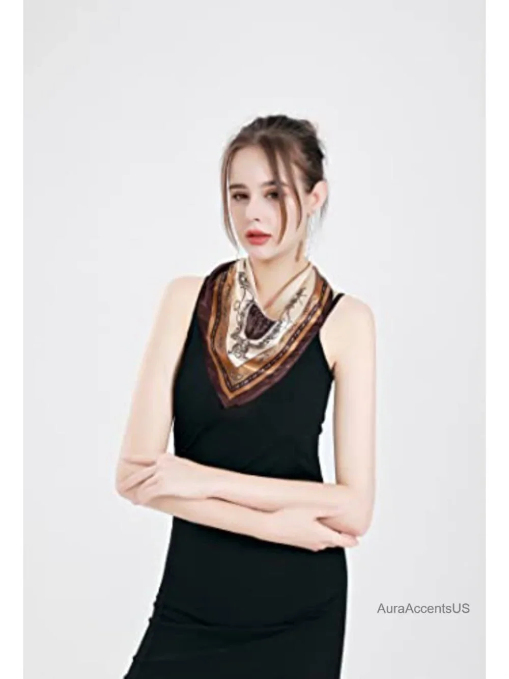 Satin Silk Feeling Square Neck Scarf Head Hair Wrap Kerchief